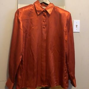 Vintage Silk Shoulder Pad Blouse